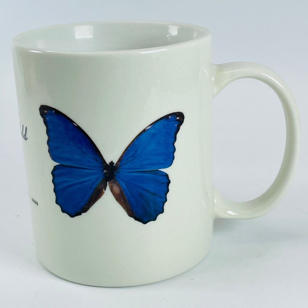 Omaha Henry Doorly Zoo Mug Cream 11oz Butterfly Ceramic 2008 Wildlife Animal